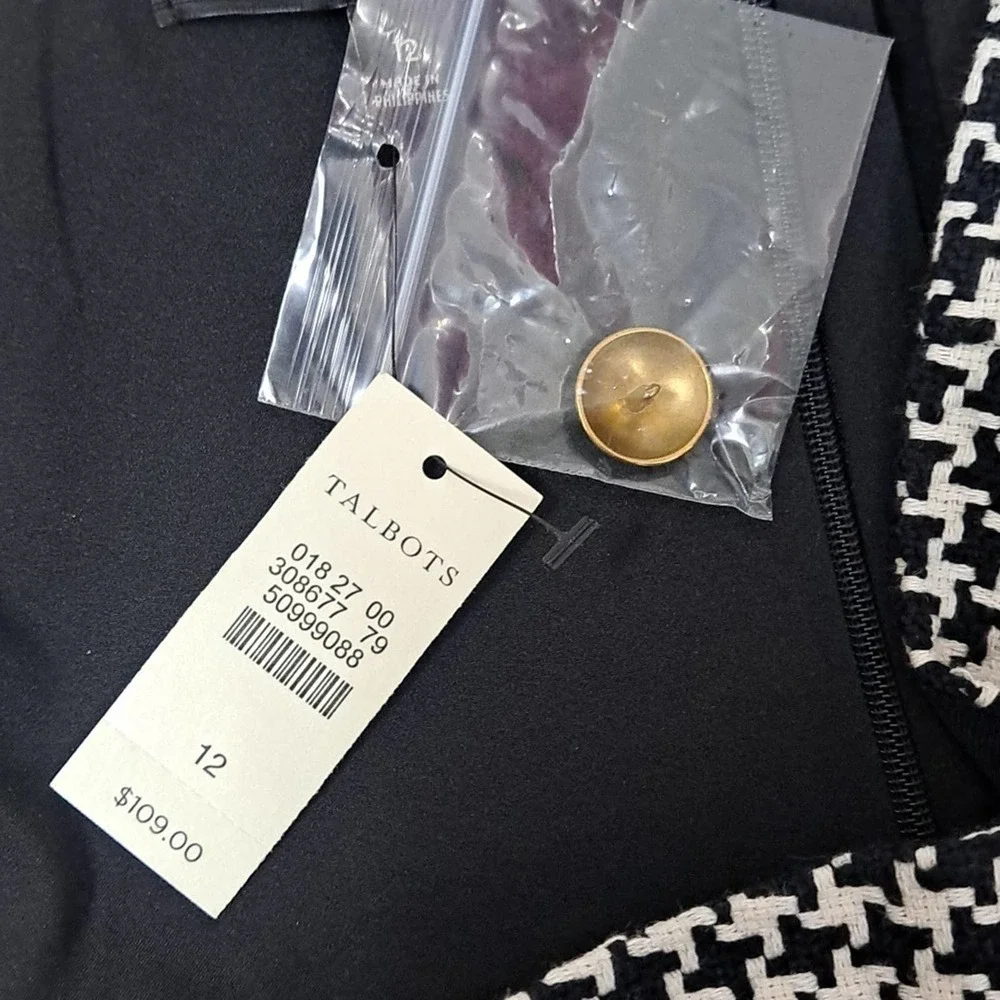 NEW Talbots black and white Houndstooth Skirt 12 - Picture 4 of 4
